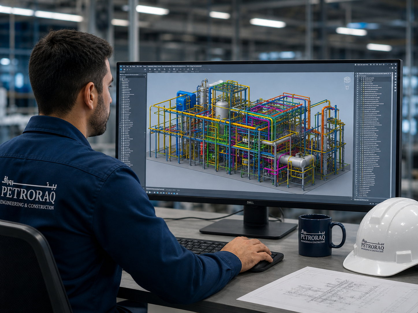 CAD designer working on 3D model